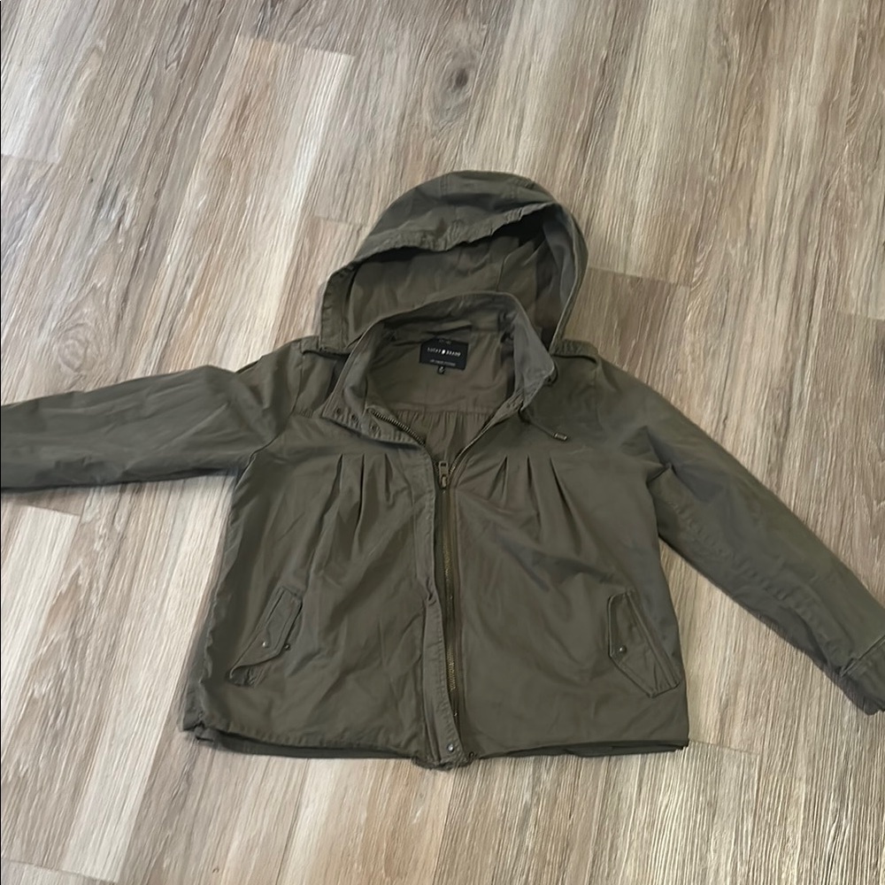Lucky Brand Green Raincoat Hooded Casual Jacket